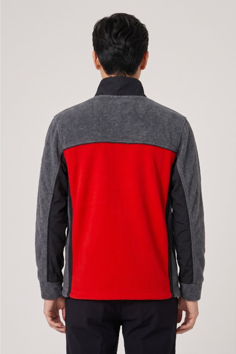 Antrasit - Kırmızı Sweatshirt - 3