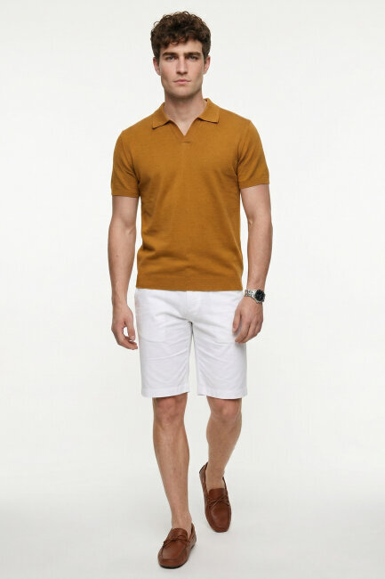 Hardal %100 Pamuk Polo Triko Tişört (1)