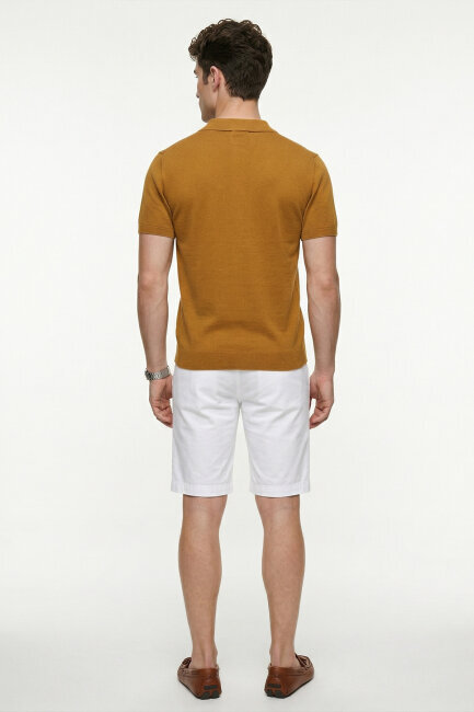 Hardal %100 Pamuk Polo Triko Tişört - 5