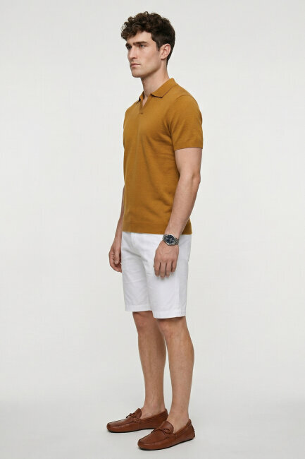 Hardal %100 Pamuk Polo Triko Tişört - 3