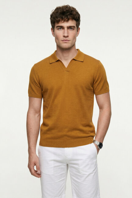 Hardal %100 Pamuk Polo Triko Tişört