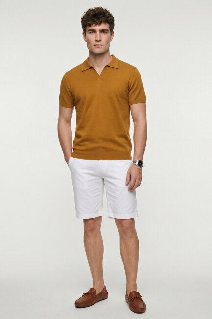 Hardal %100 Pamuk Polo Triko Tişört - 4