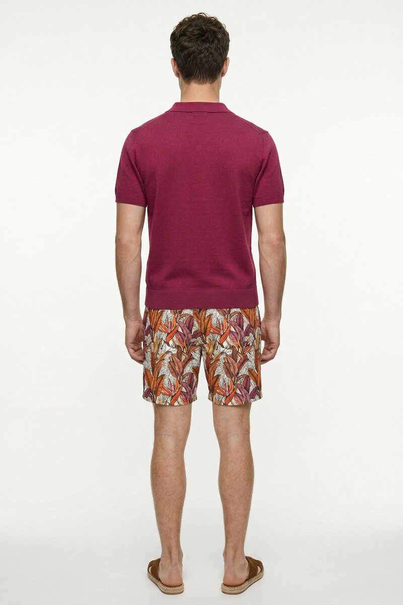 Pembe %100 Pamuk Polo Triko Tişört - 6