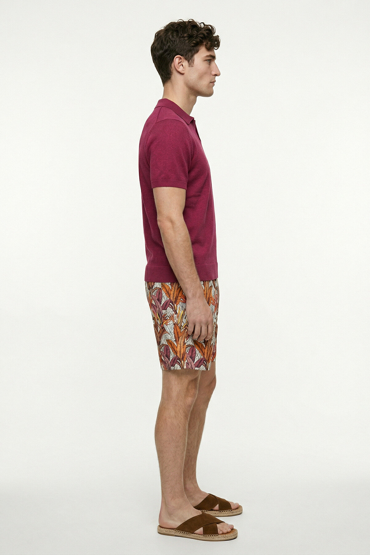 Pembe %100 Pamuk Polo Triko Tişört - 4