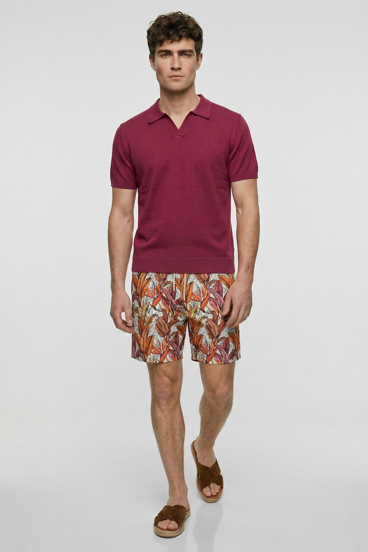 Pembe %100 Pamuk Polo Triko Tişört - 2