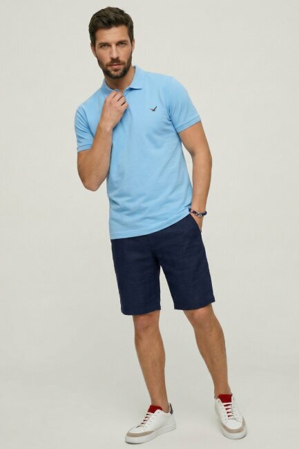 Blue 100% Cotton Polo T-shirt - 2