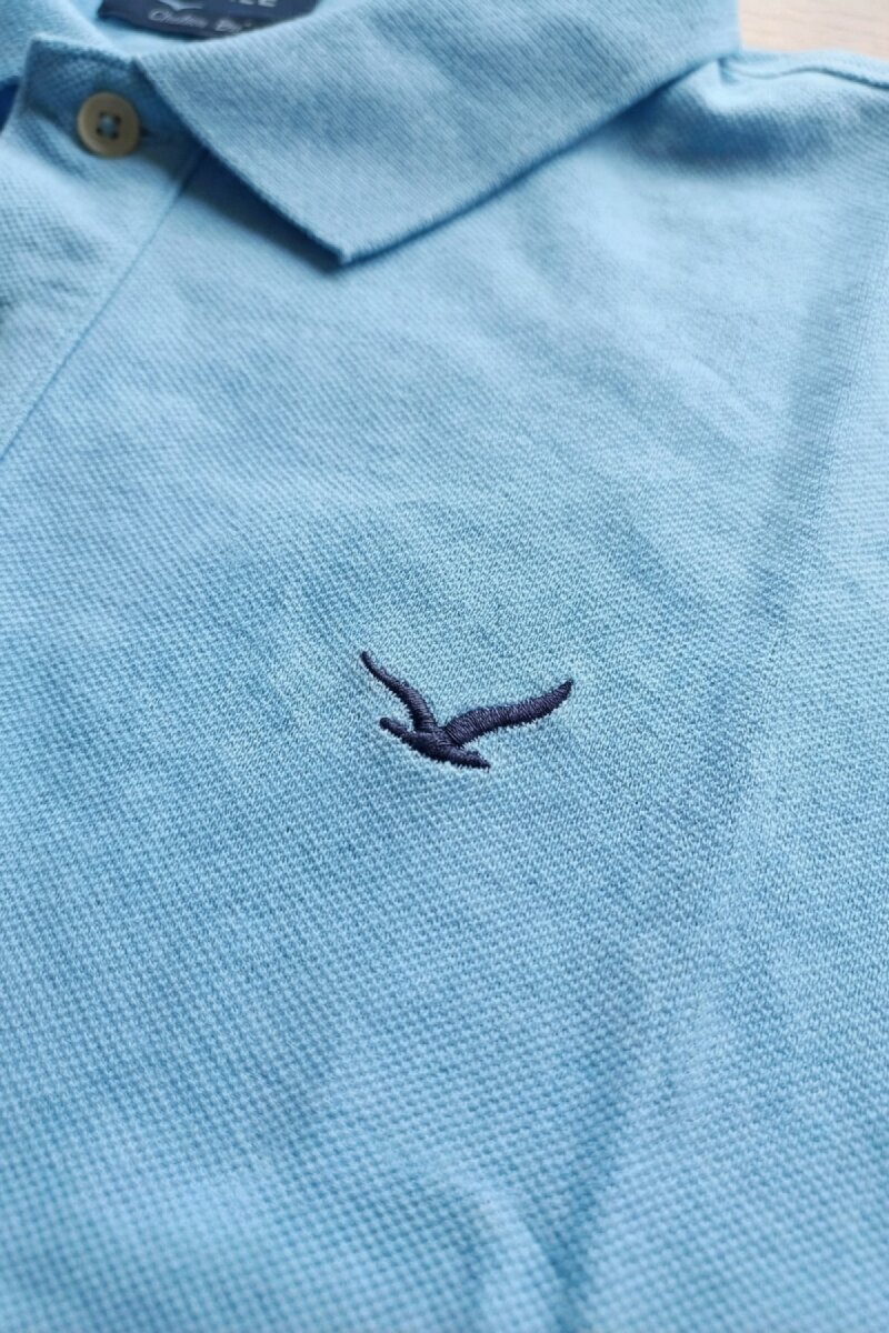 Blue 100% Cotton Polo T-shirt - 3