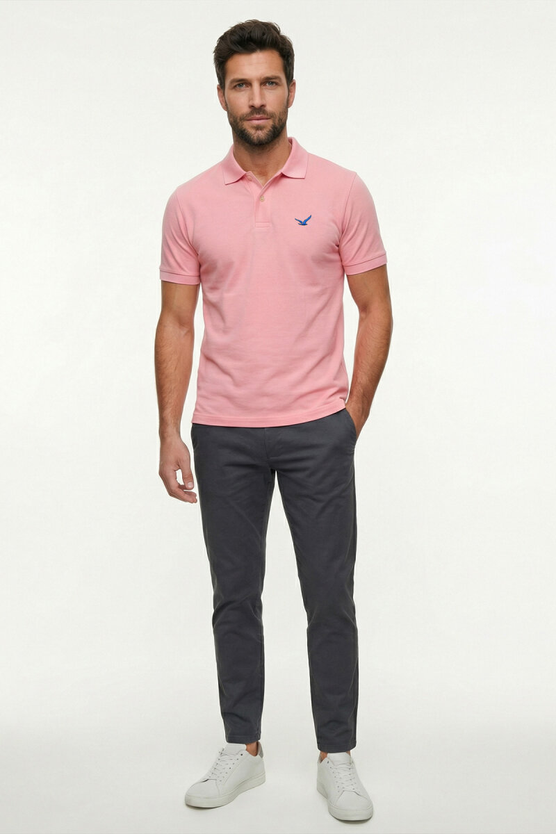 Pink 100% Cotton Polo T-shirt - 5