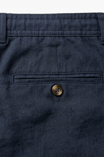 Lacivert Keten Bermuda Şort - 4