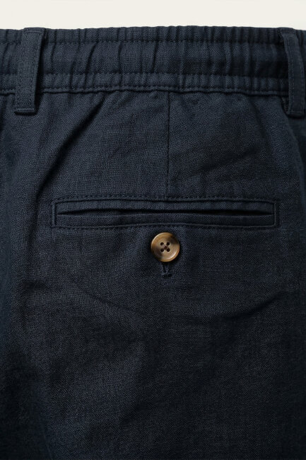 Siyah %100 Keten Bermuda Şort - 4