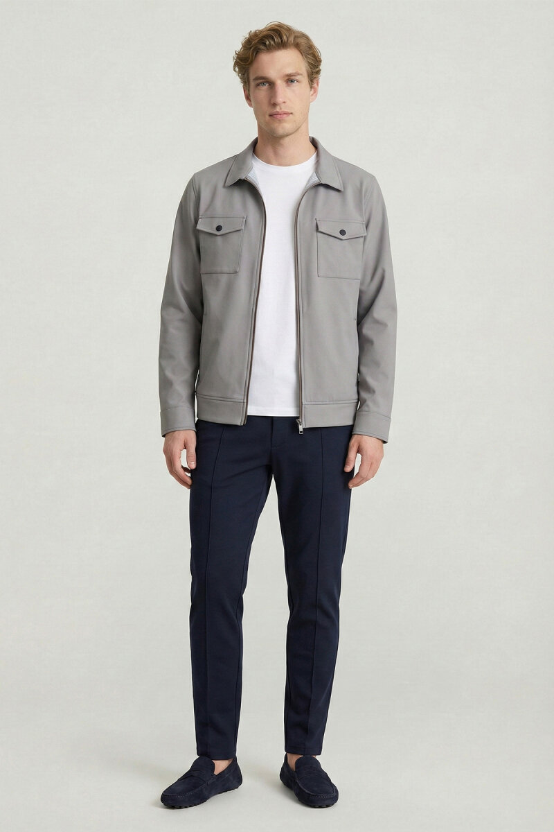 Bej Fermuarlı Mont - 5