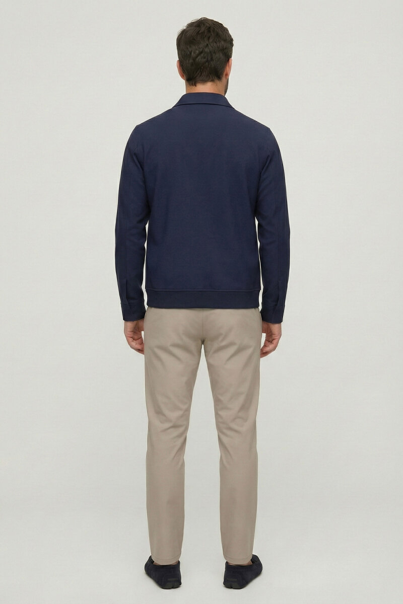 Lacivert Fermuarlı Mont - 6