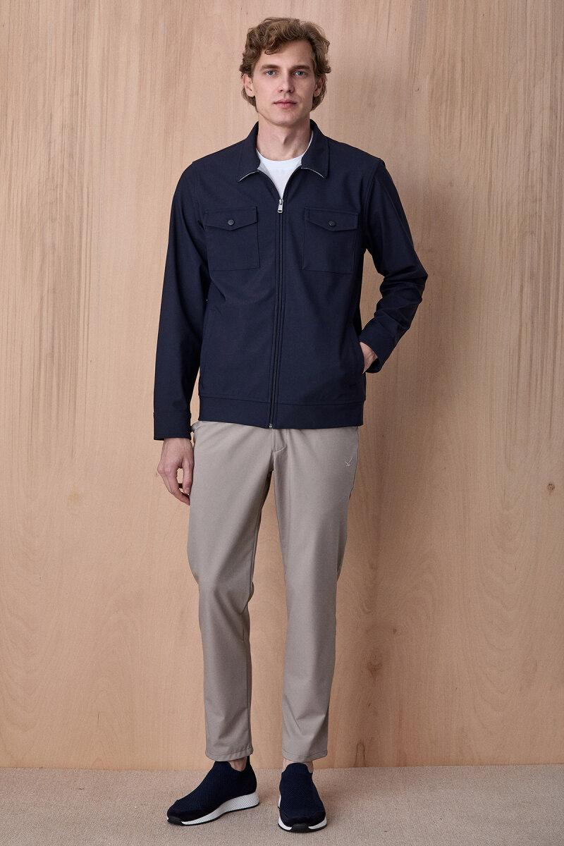 Lacivert Fermuarlı Mont - 3