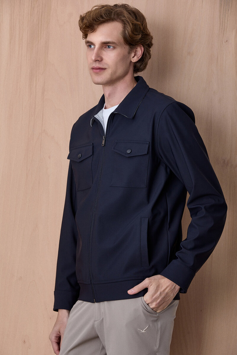 Lacivert Fermuarlı Mont - 5