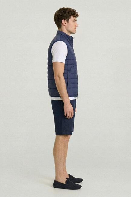 Navy Blue Puffer Vest - 4