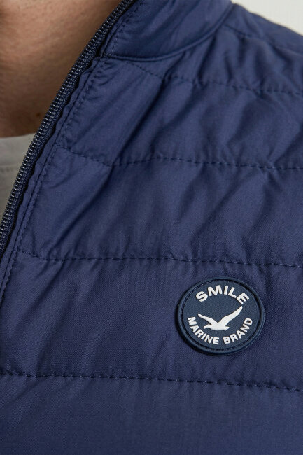 Navy Blue Puffer Vest - 3