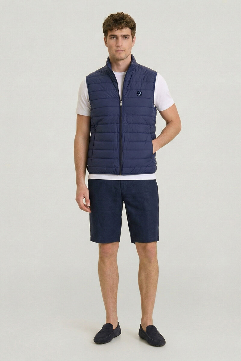 Navy Blue Puffer Vest - 5