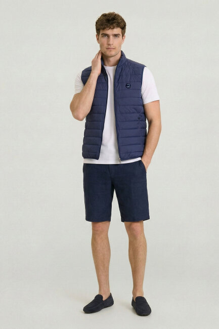 Navy Blue Puffer Vest - 2