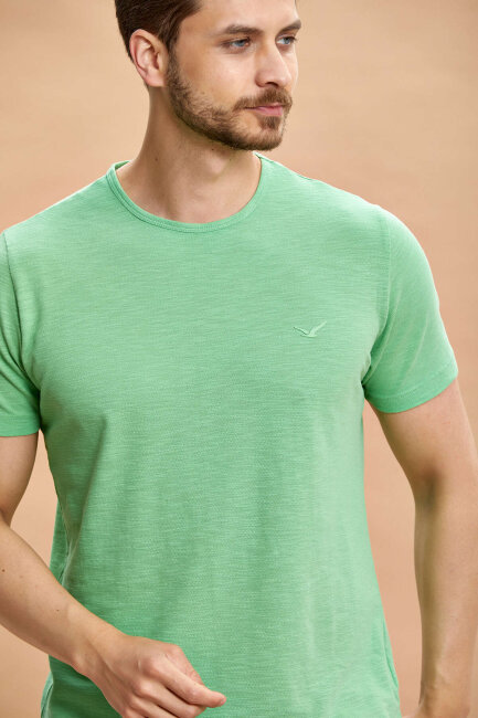 Green 100% Cotton Basic T-shirt - 4