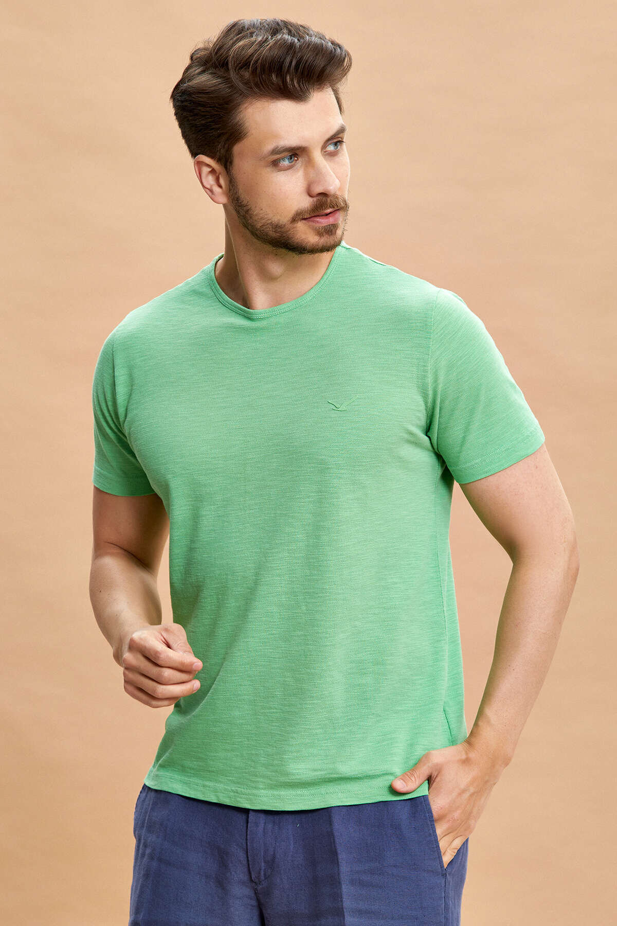 Green 100% Cotton Basic T-shirt - 5