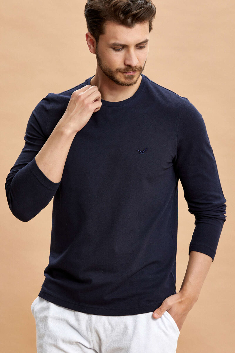 Lacivert Pamuklu Sweatshirt (1)