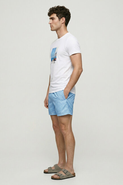 White 100% Cotton Printed T-shirt - 4