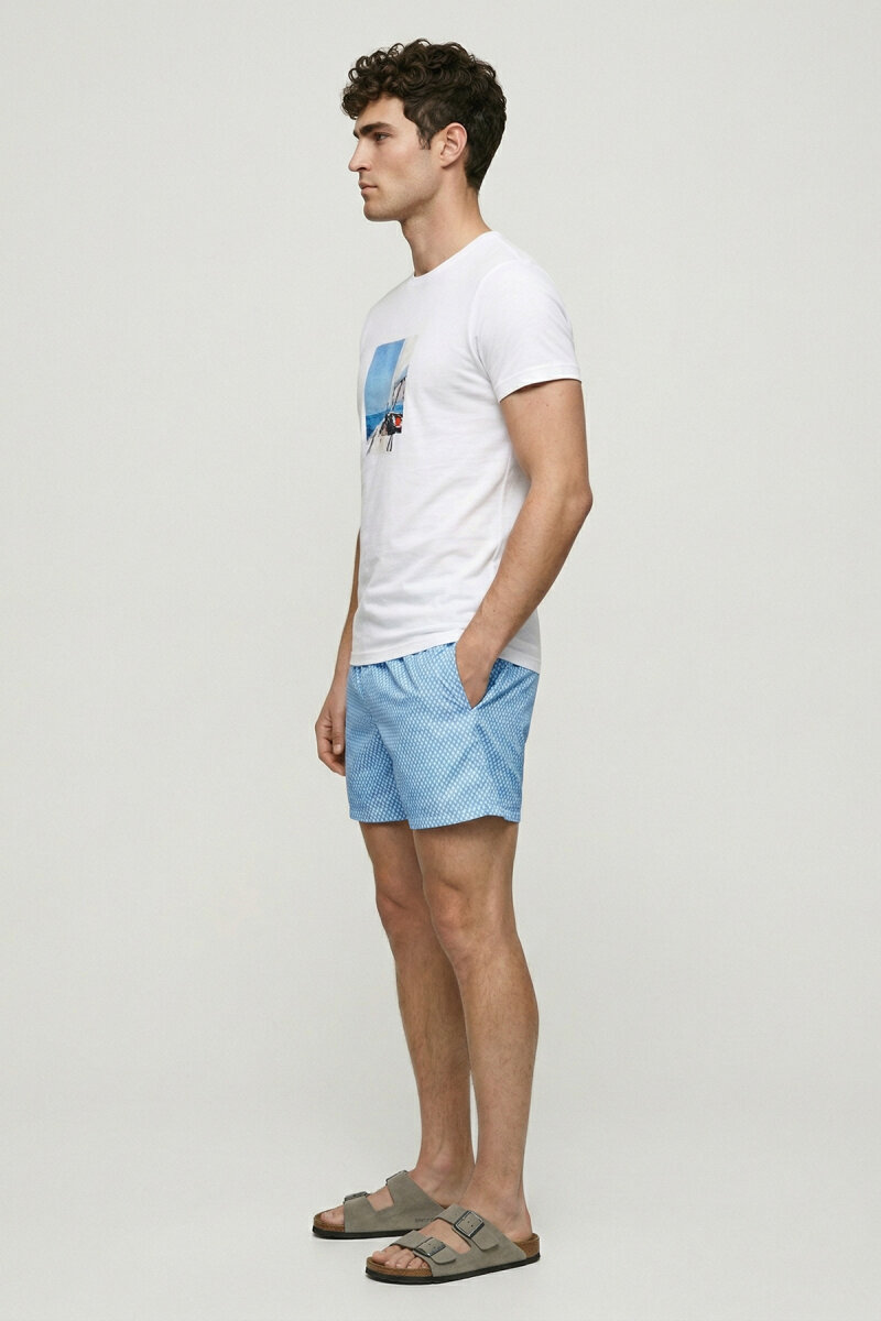 White 100% Cotton Printed T-shirt - 4