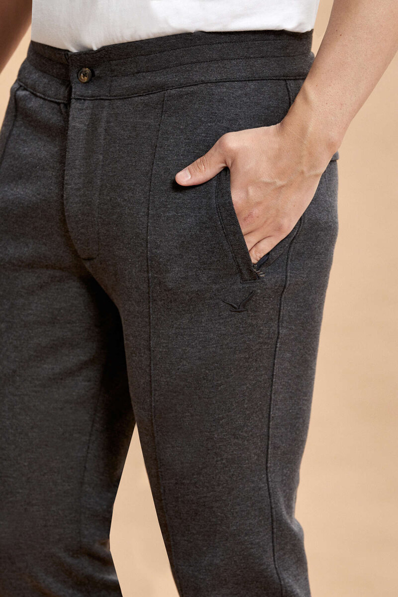 Antrasit Pamuklu Sweat Pantolon - 3