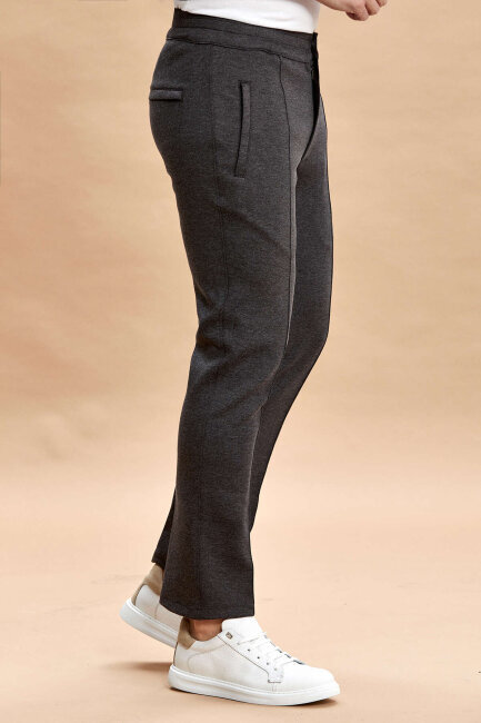 Antrasit Pamuklu Sweat Pantolon - 5