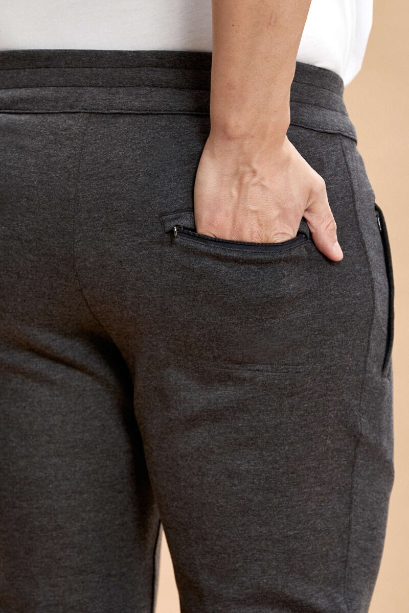 Antrasit Pamuklu Sweat Pantolon - 7