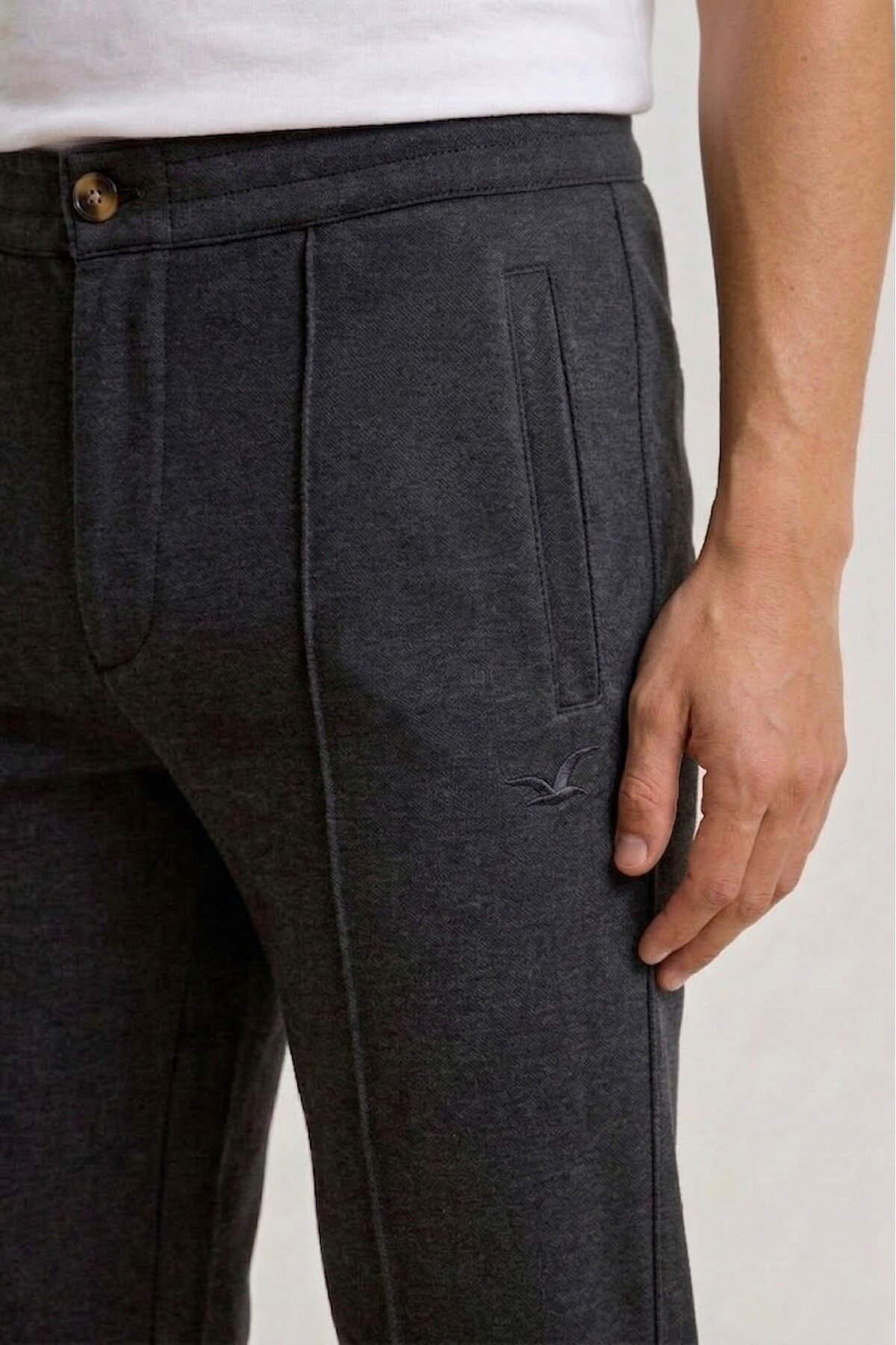 Antrasit Pamuklu Sweat Pantolon - 3