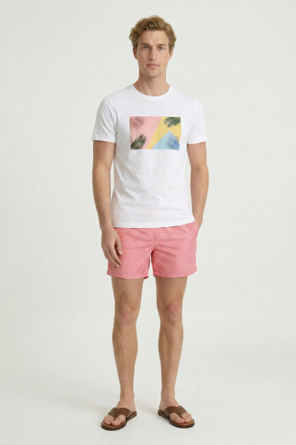 White 100% Cotton Printed T-shirt - 5