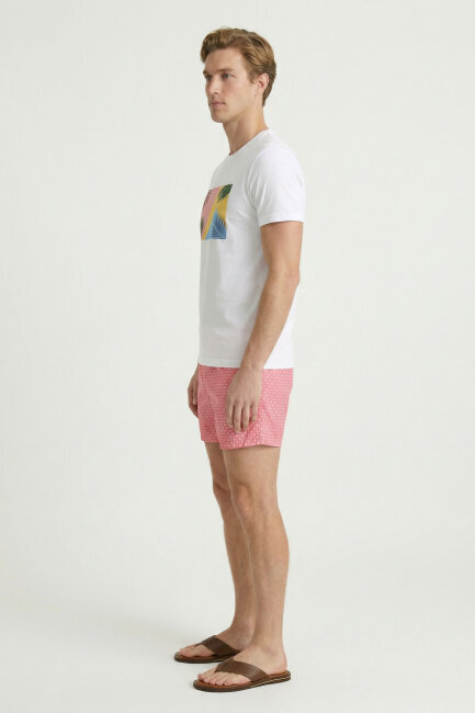 White 100% Cotton Printed T-shirt - 4