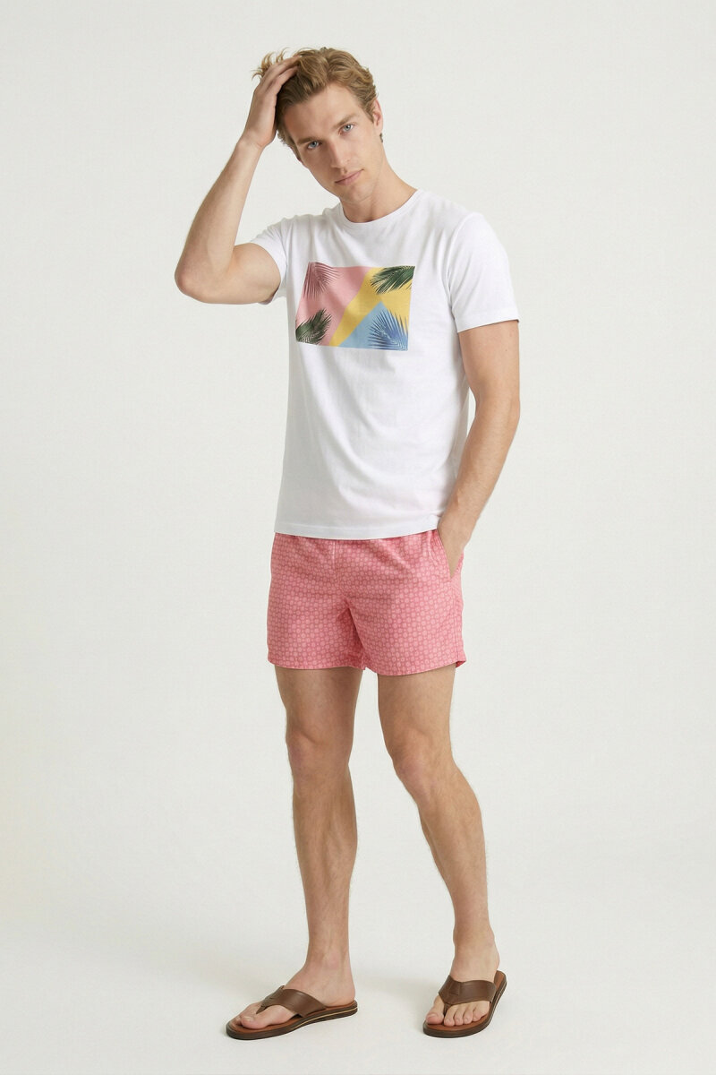 White 100% Cotton Printed T-shirt - 2