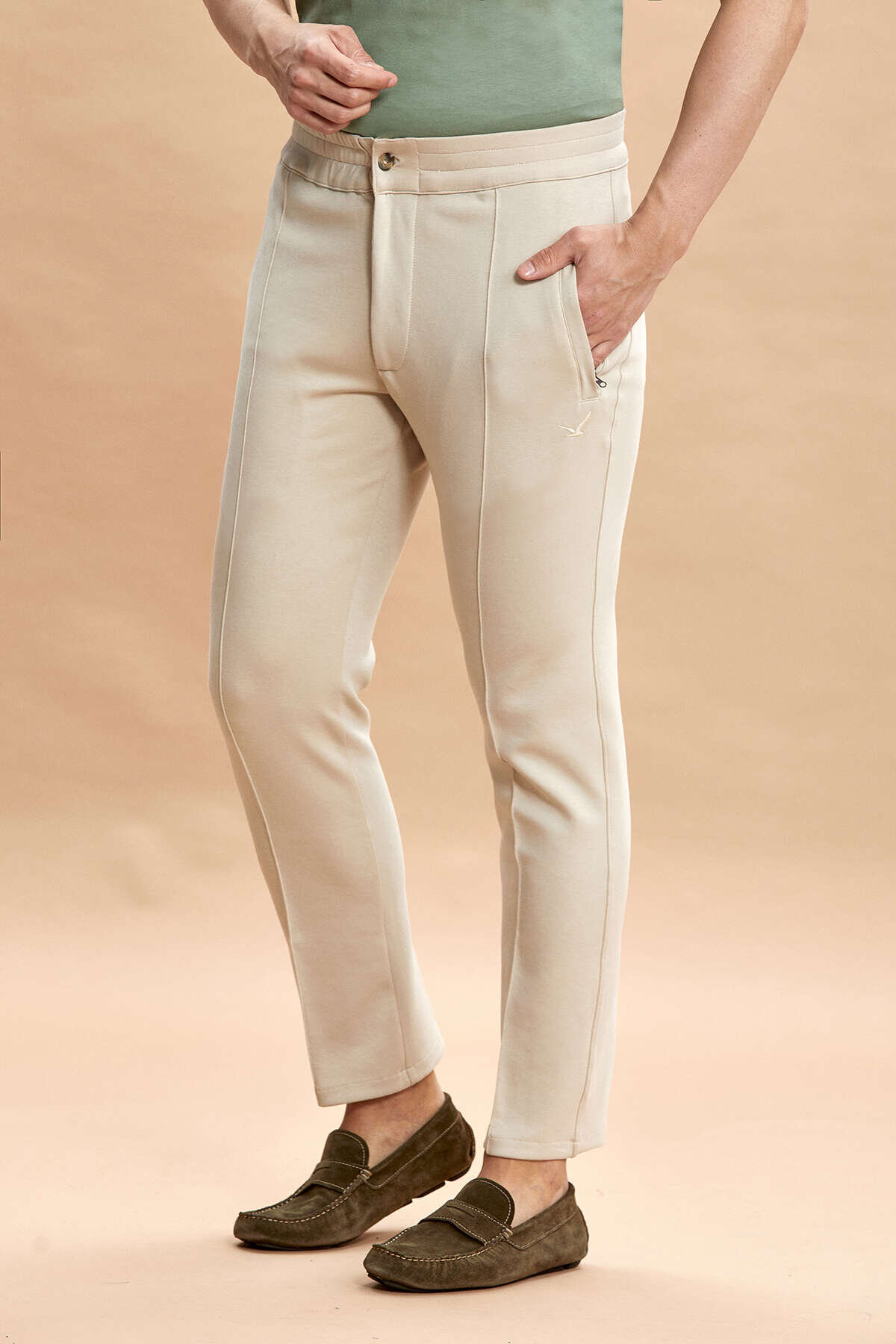 Bej Pamuklu Sweat Pantolon - 3