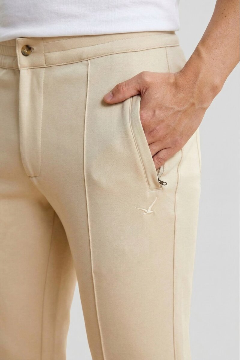 Bej Pamuklu Sweat Pantolon - 3