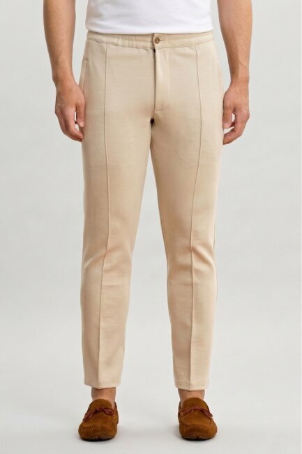 Bej Pamuklu Sweat Pantolon - 1