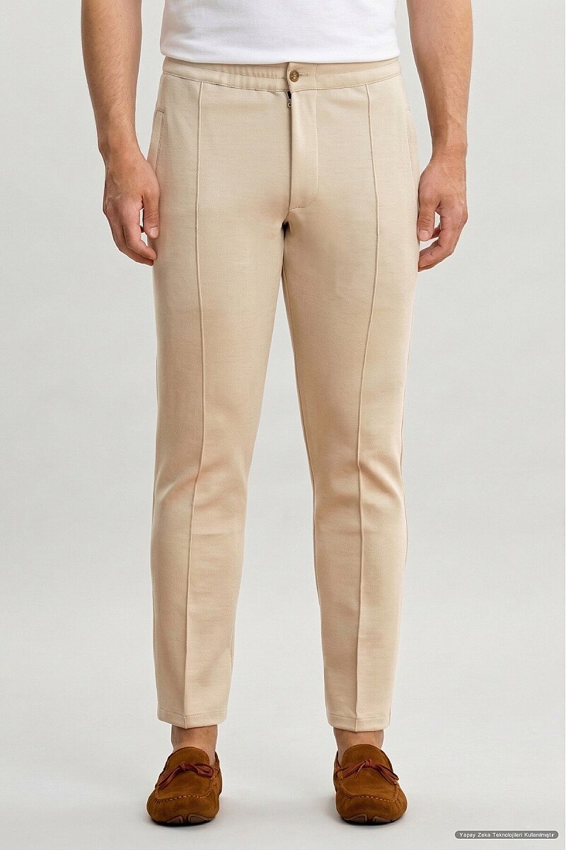 Bej Pamuklu Sweat Pantolon