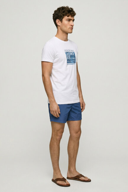 White 100% Cotton Printed T-shirt - 4