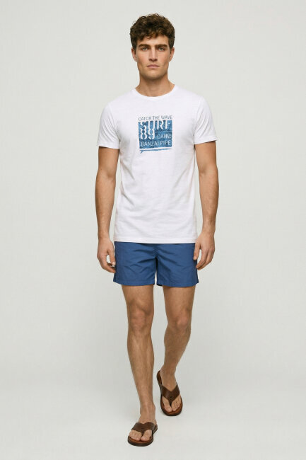 White 100% Cotton Printed T-shirt - 2