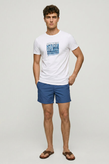 White 100% Cotton Printed T-shirt - 5