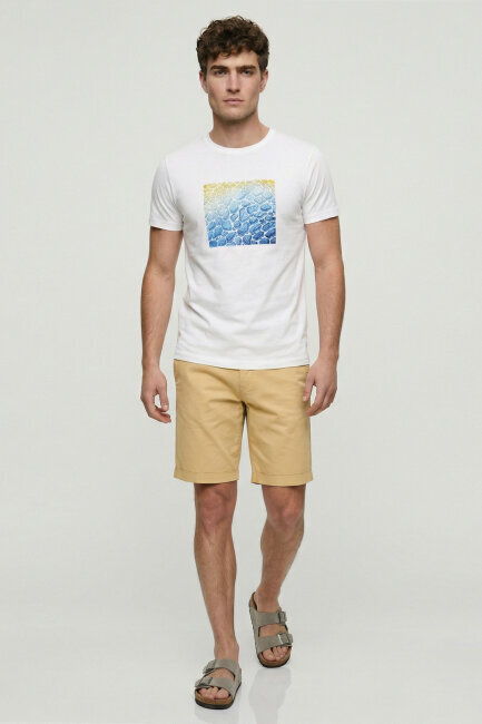 White 100% Cotton Printed T-shirt - 2