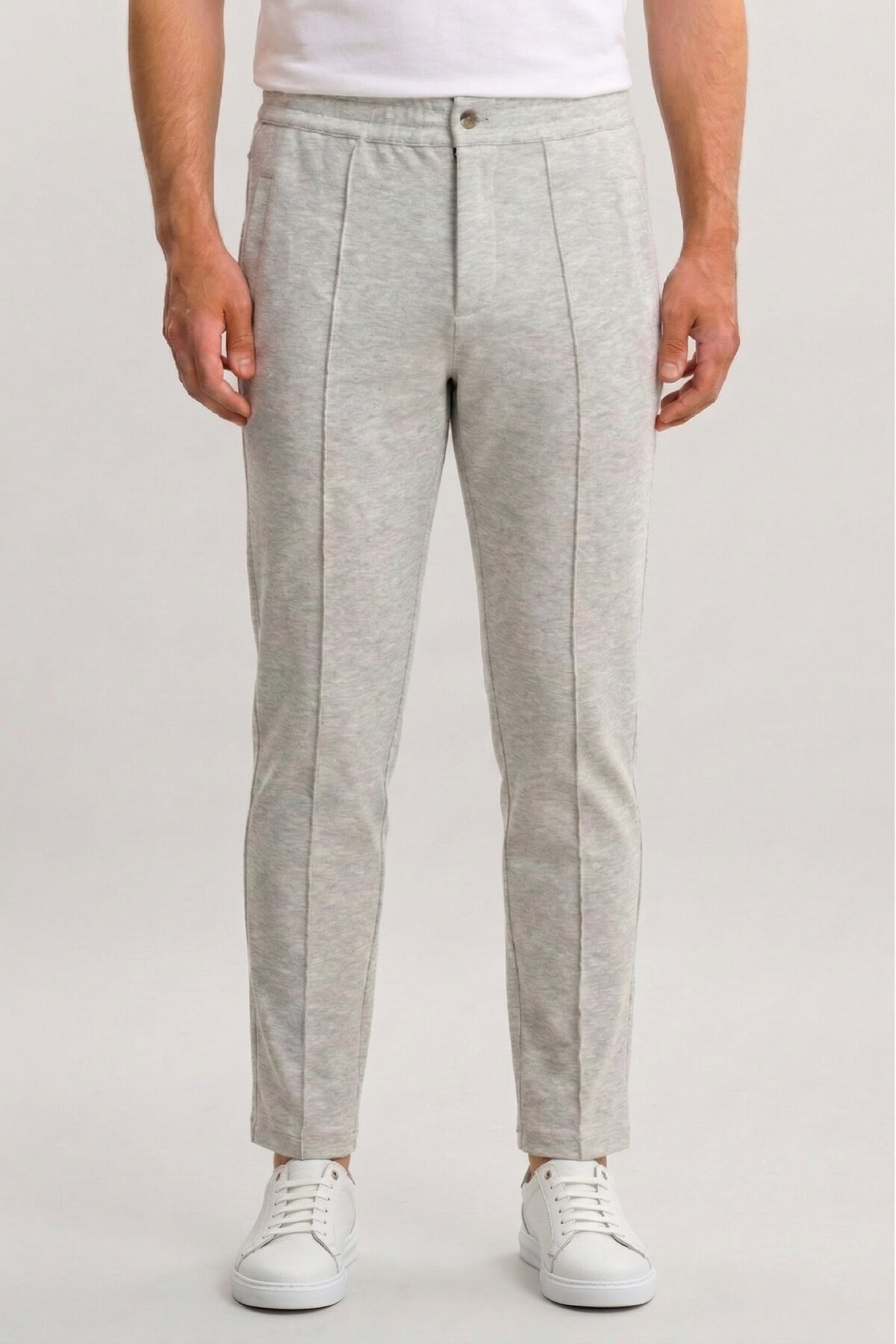 Gri Pamuklu Sweat Pantolon - 1