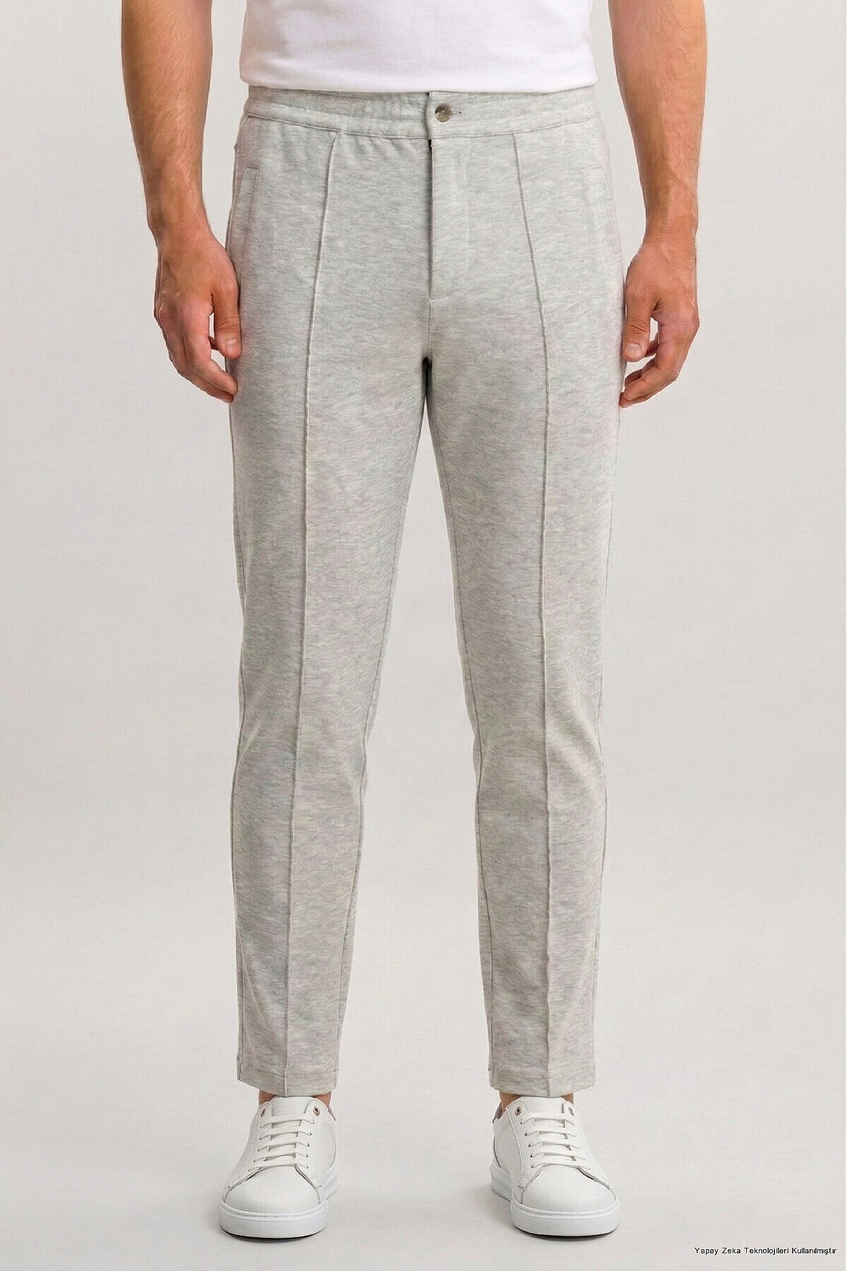 Gri Pamuklu Sweat Pantolon - 1