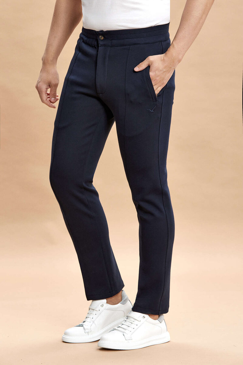 Lacivert Pamuklu Sweat Pantolon - 5