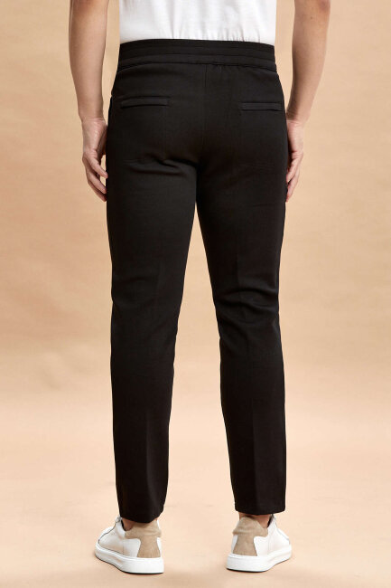 Siyah Pamuklu Sweat Pantolon - 6