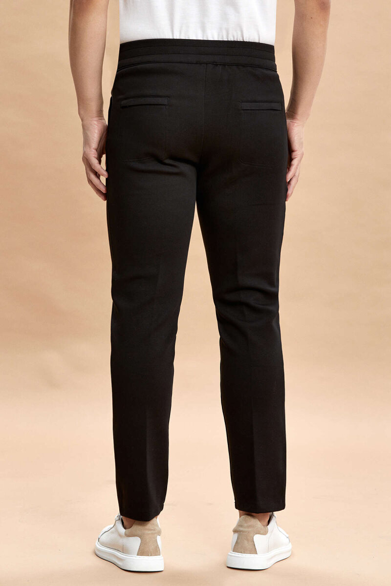 Siyah Pamuklu Sweat Pantolon - 6