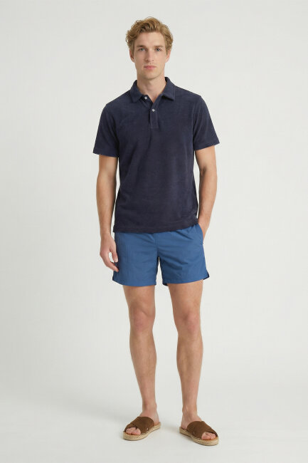 Navy Blue Towel Polo T-Shirt - 1