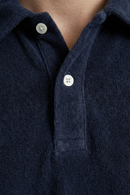 Navy Blue Towel Polo T-Shirt - 6