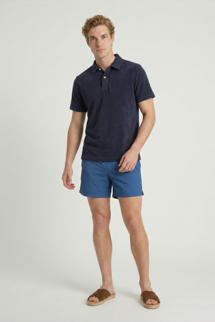 Navy Blue Towel Polo T-Shirt - 7